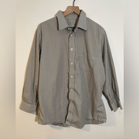 John Bartlett Other - John Bartlett Statements Slim Fit Shirt Size 17 1/2 (32-33) Cotton Gray White